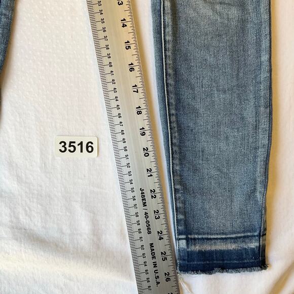 Rue 21 Women Jean Jeggings size 4 Blue Mid Rise Stretch Frayed - Picture 4 of 11